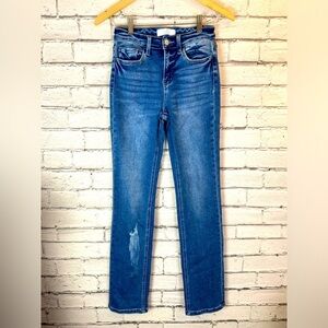 Vervet Blue Jeans By Flying Monkey High Rise Slim Jeans Distressed Size 25 NWOT